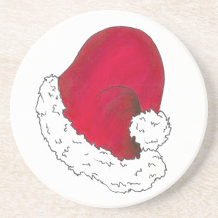 Dessous De Verre En Grès Red Santa Claus Casquette Secret Père Noël Noël No