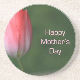 Dessous De Verre En Grès red tulip flower, happy mother's day