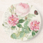 Dessous De Verre En Grès Redoute Pink Roses Flowers Sandstone Coaster<br><div class="desc">One of a kind!</div>