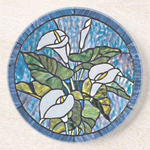 Dessous De Verre En Grès Regard en verre de tache de zantedeschias