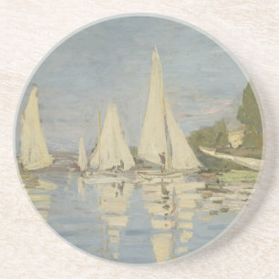 Dessous De Verre En Grès Régates à Argenteuil, peinture à l'huile, Claude M