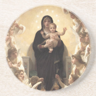 Dessous De Verre En Grès Reine des Anges Regina Angelorum par Bouguereau