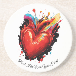 Dessous De Verre En Grès Rejoignez-La Avec Votre Coeur