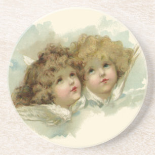 Dessous De Verre En Grès Religion Vintage, Anges Victoriennes dans les Nuag