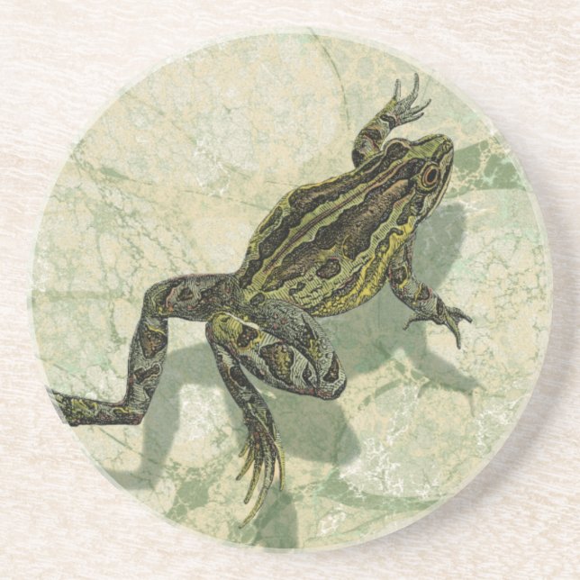 Dessous De Verre En Grès Remonter le crapaud dans l'eau (Devant)