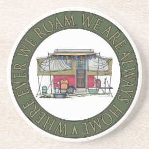 Dessous De Verre En Grès Remorque automatique vintage mignonne de voyage de