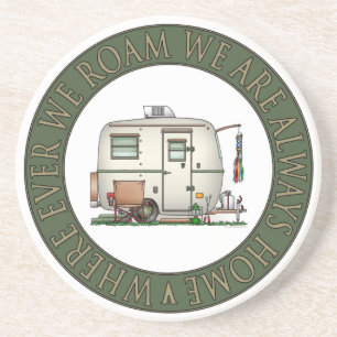 Dessous De Verre En Grès Remorque en verre vintage mignonne de voyage de