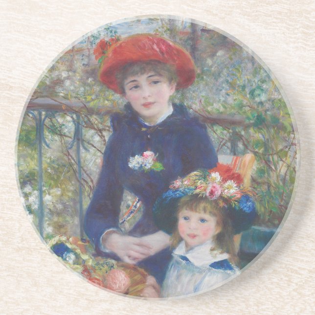 Dessous De Verre En Grès Renoir Deux Sœurs Terrasse Impressionnisme Françai (Devant)
