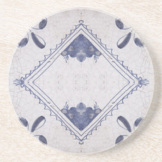Dessous De Verre En Grès Repro Portugais Floral Azulejos Carrelage (Devant)