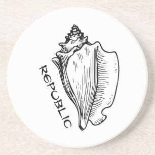 Dessous De Verre En Grès République de conch