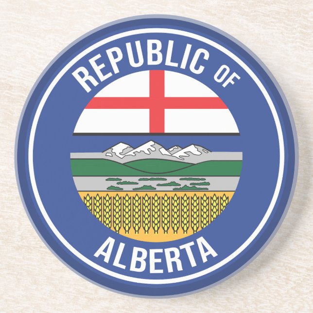 Dessous De Verre En Grès République de l'Alberta WEXIT (Devant)