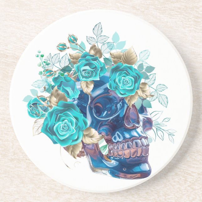 Dessous De Verre En Grès Requiem Blue Bloom (Devant)