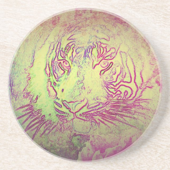 Dessous De Verre En Grès Ressort tigre (Devant)