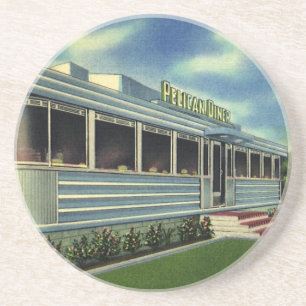 Dessous De Verre En Grès Restaurant Rétro Classique Vintage Pelican Diner d