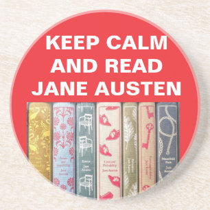 Dessous De Verre En Grès Restez calme et lisez Jane Austen