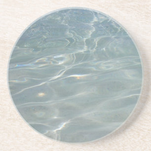Dessous De Verre En Grès Résumé d'eau des Caraïbes Bleu Nature