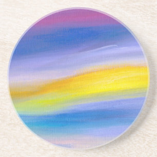 Dessous De Verre En Grès Résumé Violet et Rayon Doré Abstrait