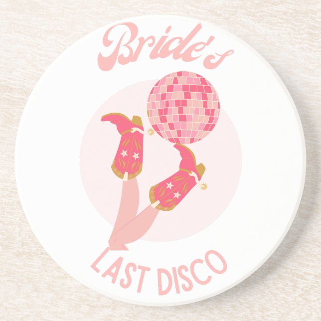 Dessous De Verre En Grès Rétro Années 70 Mariée Dernière Disco Enterrement  (Devant)