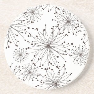 Dessous De Verre En Grès Rétro arrière - plan floral