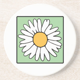 Dessous De Verre En Grès Rétro fleur de jardin de ressort de marguerite de