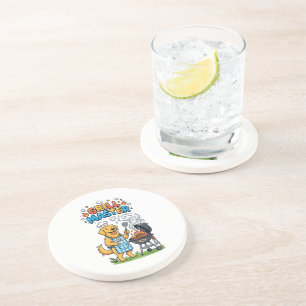 Dessous De Verre En Grès Rétro Golden Retriever Maître du Grill BBQ Graphiq