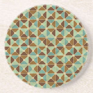 Dessous De Verre En Grès Rétro motif géométrique