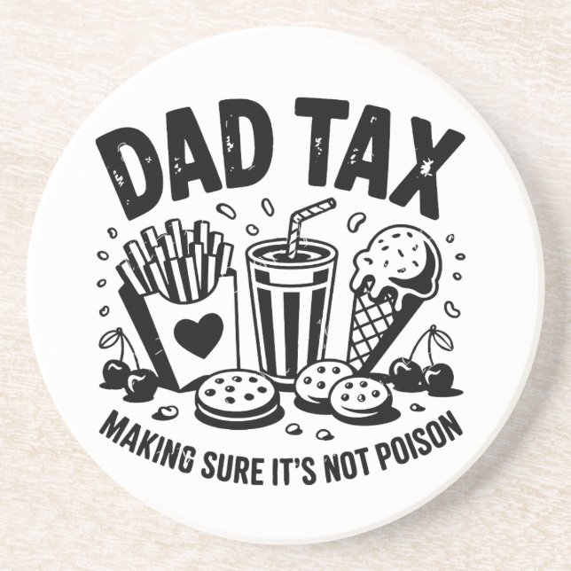 Dessous De Verre En Grès Retro Papa fiscal Snack Art (Devant)