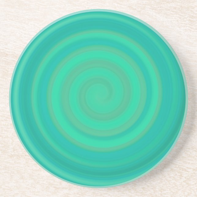 Dessous De Verre En Grès Rétro remous de sucrerie dans le kiwi Teal (Devant)