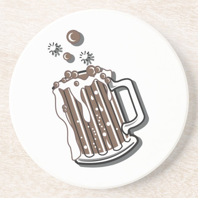 Dessous De Verre En Grès retro style racine bière graphique (Devant)