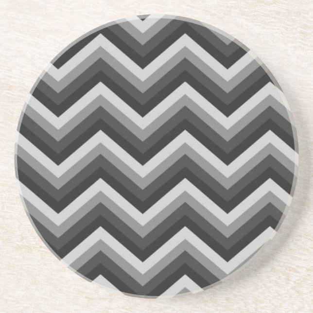 Dessous De Verre En Grès Rétro zigzag Chevron de motif (Devant)