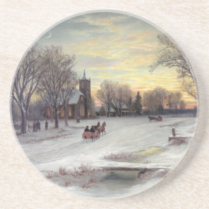 Dessous De Verre En Grès Réveillon de Noël