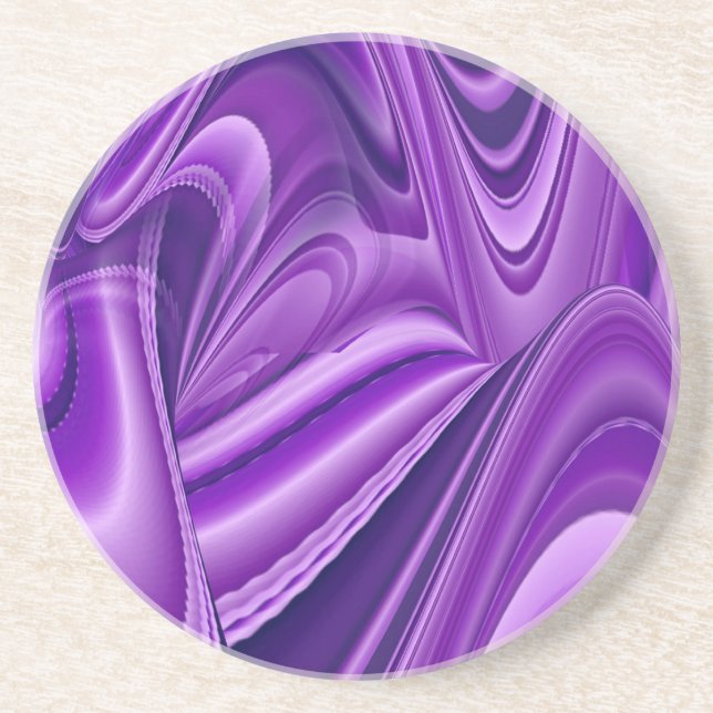 Dessous De Verre En Grès Rêves d'arc-en-ciel de fleurs violettes (Devant)