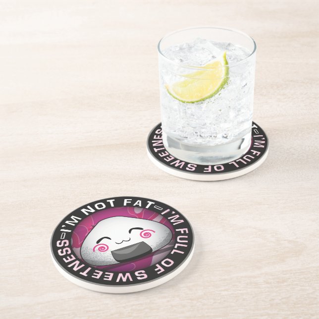Dessous De Verre En Grès Riceball japonais drôle (Côté)