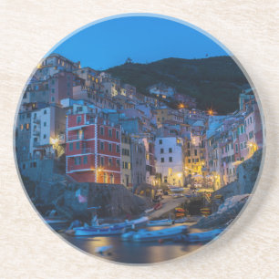 Dessous De Verre En Grès Riomaggiore la nuit Cinque Terre Ligurie Italie