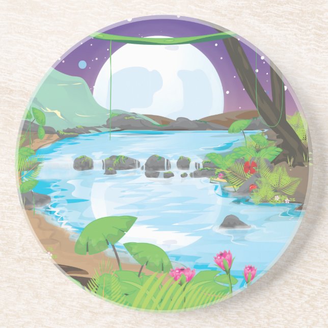 Dessous De Verre En Grès Rivière de la forêt tropicale (Devant)