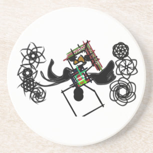 Dessous De Verre En Grès Rocher autour de snowman