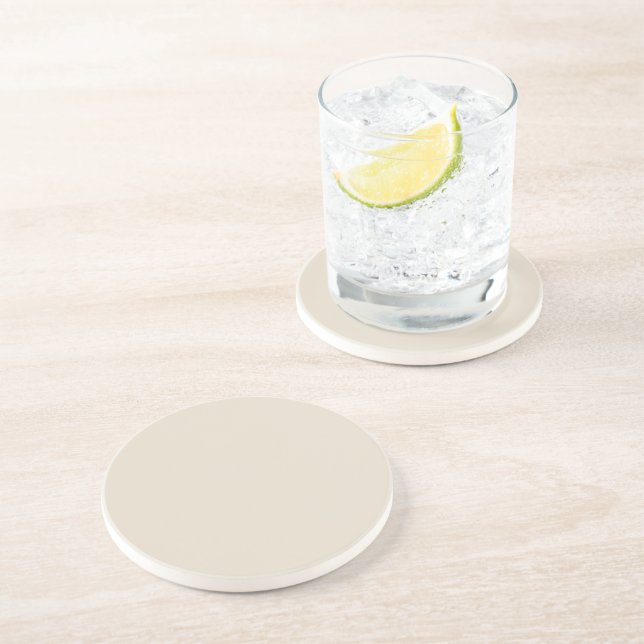 Dessous de verre en grès rond blanc d'os (Côté)