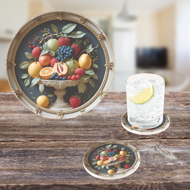 Dessous De Verre En Grès Rond de grès de l'Orchard doré  (Créateur téléchargé)