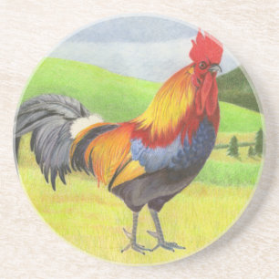 Dessous De Verre En Grès Rooster