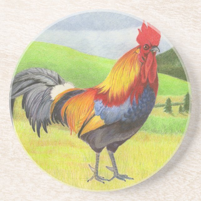 Dessous De Verre En Grès Rooster (Devant)