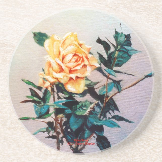 Dessous De Verre En Grès Rosa/Rose (Devant)