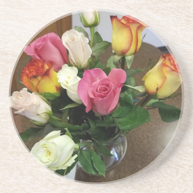 Dessous De Verre En Grès Rose (Devant)