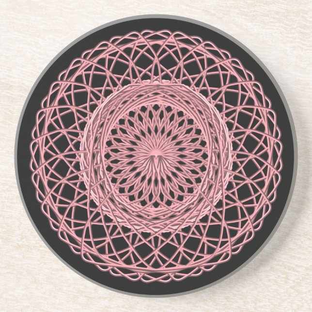 Dessous De Verre En Grès Rose 1 (Devant)