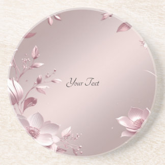 Dessous de verre en grès rose floral délicat