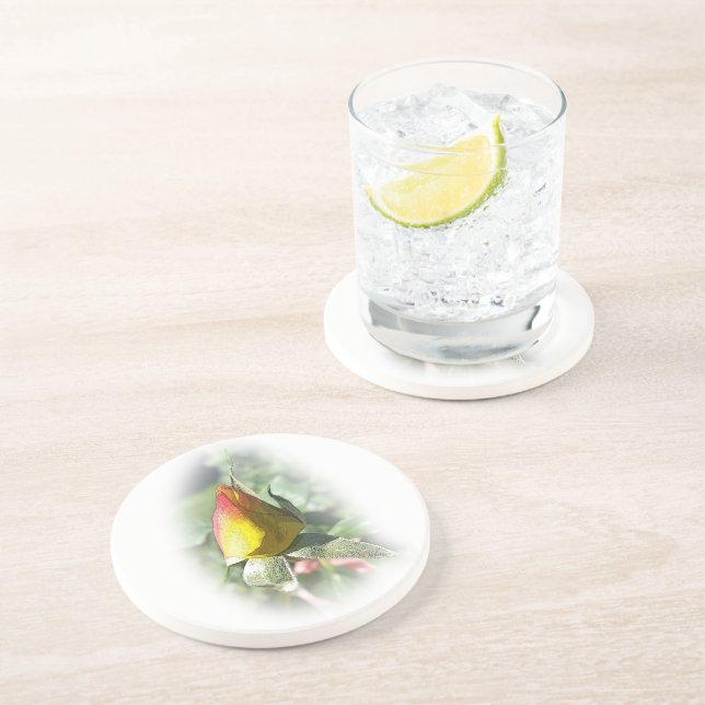 Dessous De Verre En Grès rose jaune (Côté)