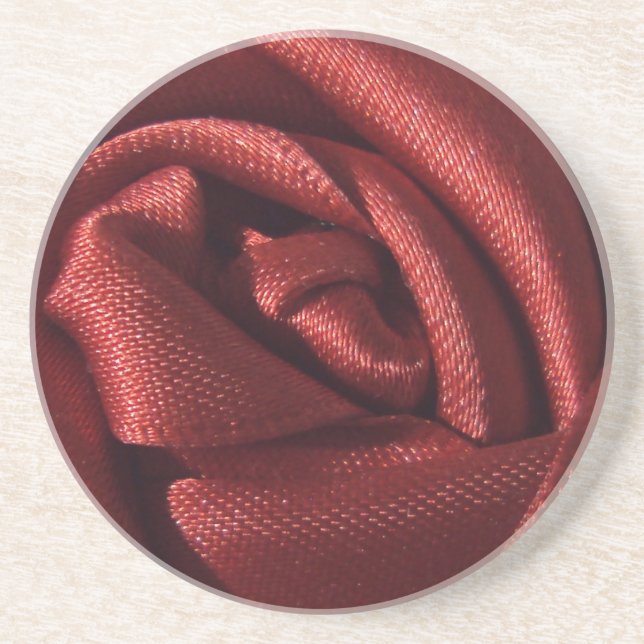 Dessous De Verre En Grès Rose rouge romantique (Devant)