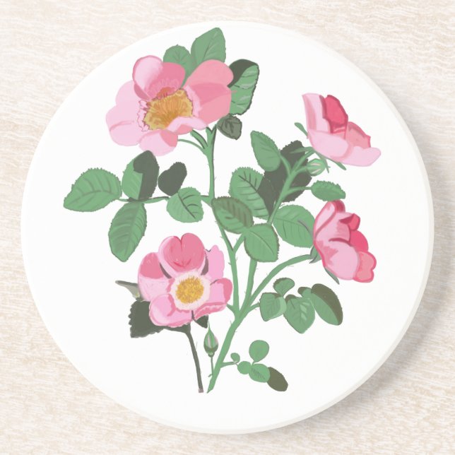 Dessous De Verre En Grès Rose sauvage rose foncé chintzy (Devant)