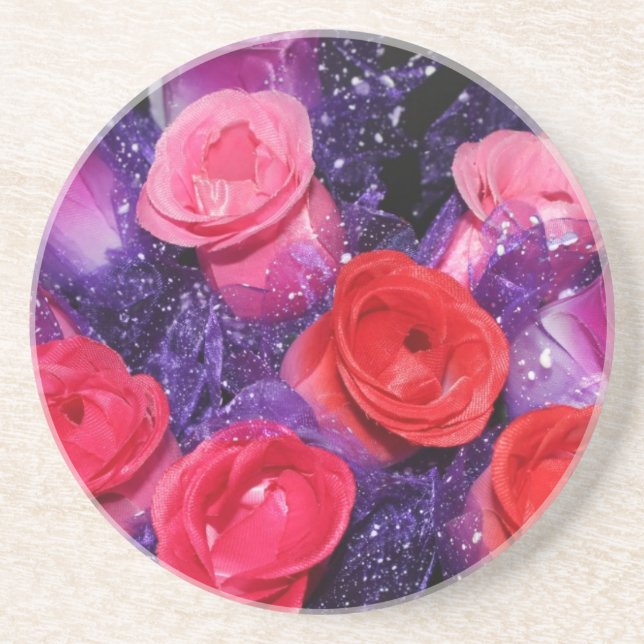 Dessous De Verre En Grès Roses (Devant)
