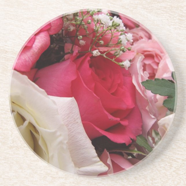 Dessous De Verre En Grès Roses (Devant)
