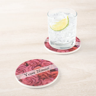 Dessous De Verre En Grès Roses à fleurs roses